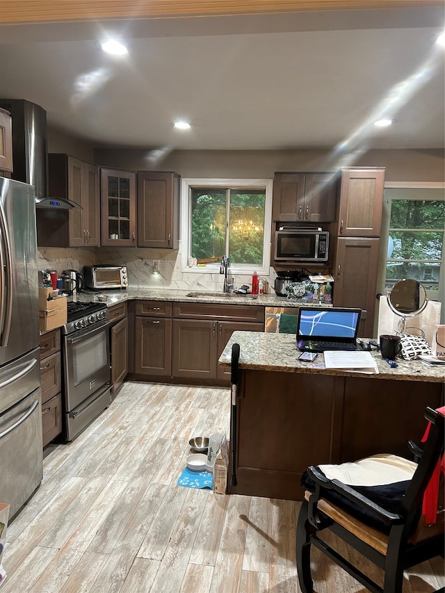400 Old Rte 304, New City, NY 10956 - kitchen featuring stainless steel appliances, a sink, light stone countertops, plenty of natural light, and recessed lighting