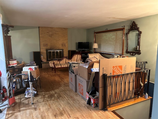 400 Old Rte 304, New City, NY 10956 - living room featuring hardwood / wood-style flooring and a brick fireplace