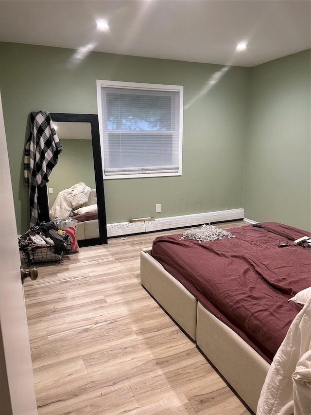 400 Old Rte 304, New City, NY 10956 - bedroom featuring wood finished floors, a baseboard radiator, and recessed lighting