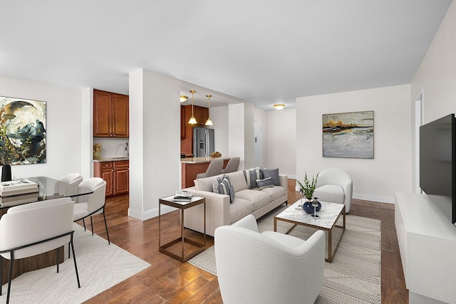880 Boynton Ave Unit 1K, Bronx, NY 10473 - living room with dark wood finished floors and baseboards