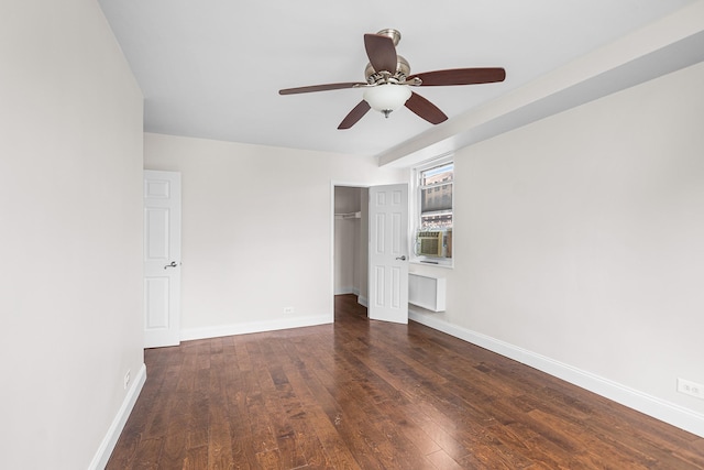 880 Boynton Ave Unit 1K, Bronx, NY 10473 - spare room featuring ceiling fan, wood-type flooring, baseboards, and cooling unit