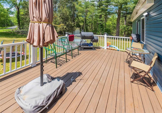 750 Irish Cape Rd, Ellenville, NY 12428 - deck featuring grilling area, a lawn, and view of scattered trees