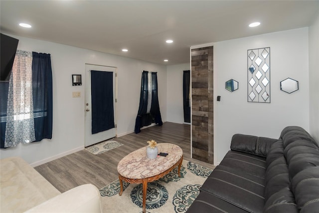 750 Irish Cape Rd, Ellenville, NY 12428 - living area with recessed lighting, wood finished floors, and baseboards