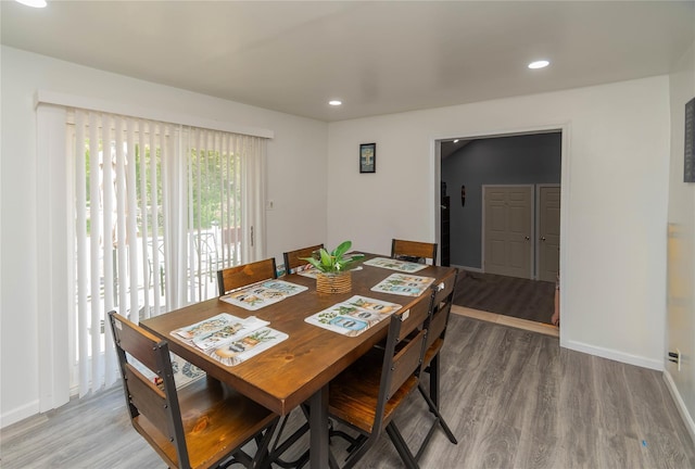 750 Irish Cape Rd, Ellenville, NY 12428 - dining space with wood finished floors, baseboards, and recessed lighting