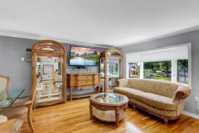 10 Charter Ct, Dix Hills, NY 11746 - living room featuring ornamental molding and wood finished floors