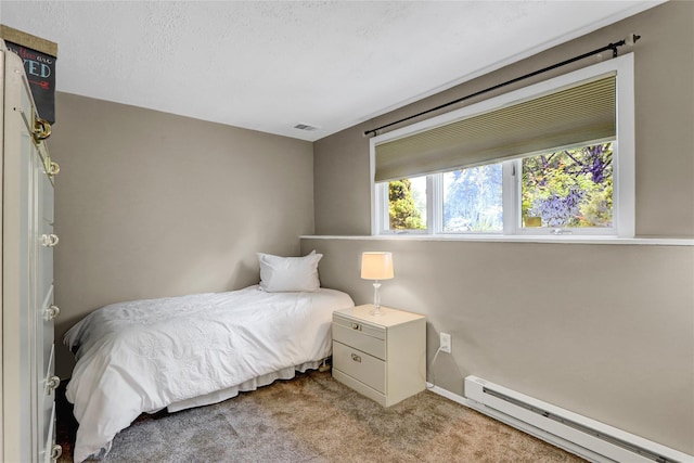 10 Charter Ct, Dix Hills, NY 11746 - bedroom with a baseboard radiator, light carpet, and baseboards