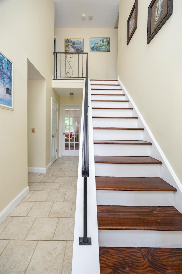 90 Fieldstone Blvd, Wappingers Falls, NY 12590 - stairs featuring baseboards and tile patterned floors