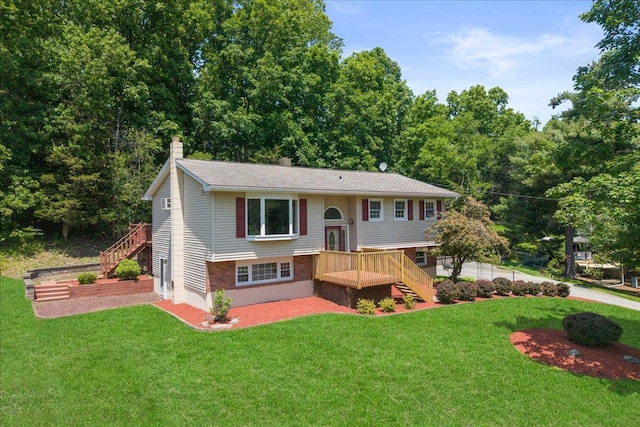 15 Mari Rd, Chester, NY 10918 - raised ranch featuring stairs, a chimney, and a front yard