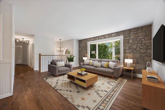 15 Mari Rd, Chester, NY 10918 - living room with a chandelier and wood finished floors