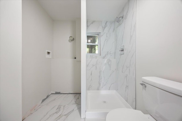 15 Mari Rd, Chester, NY 10918 - bathroom with marble finish floors, toilet, and a stall shower