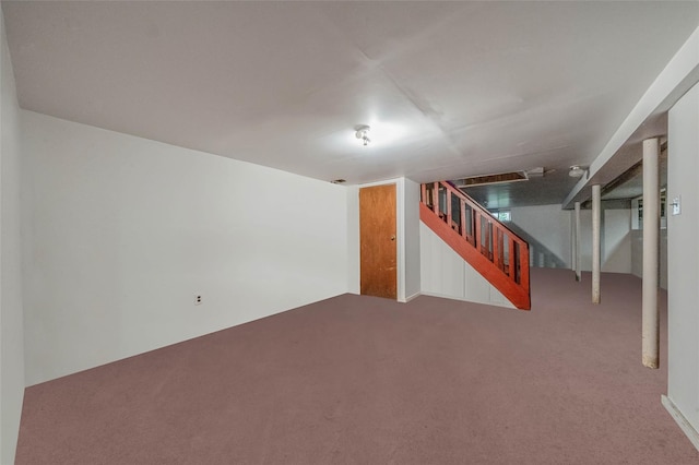 155 Carman Ave, East Rockaway, NY 11518 - finished below grade area with carpet and stairs