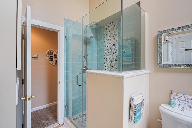 14 Arlington St, Patchogue, NY 11772 - bathroom featuring a shower stall and toilet