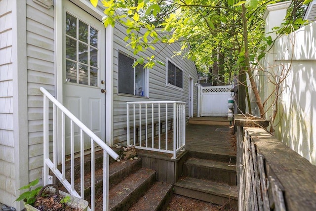 25 Cottage Rd, Baiting Hollow, NY 11933 - property entrance featuring a deck