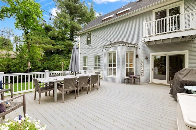 57 Harbor Park Dr, Centerport, NY 11721 - deck with outdoor dining area and a grill