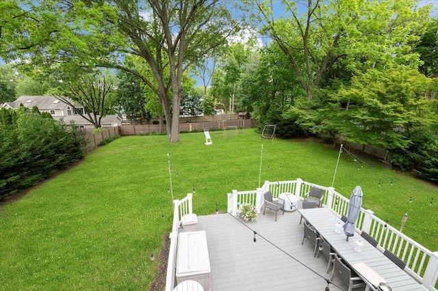 57 Harbor Park Dr, Centerport, NY 11721 - view of yard with a wooden deck