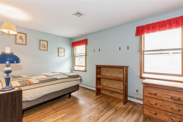 32 Lower Cross, Shoreham, NY 11786 - bedroom featuring wood finished floors and a baseboard radiator