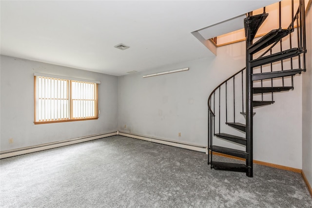 32 Lower Cross, Shoreham, NY 11786 - spare room with carpet flooring, stairway, and baseboards