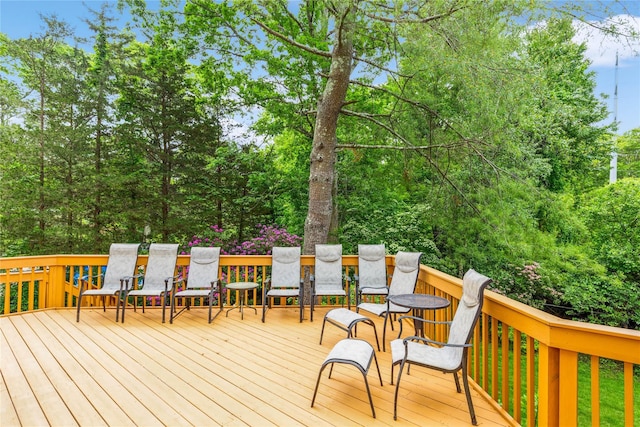 32 Lower Cross, Shoreham, NY 11786 - wooden deck with view of wooded area