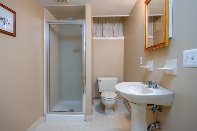 211 N Little Tor Rd, New City, NY 10956 - full bath with toilet, a shower stall, tile patterned flooring, and baseboards