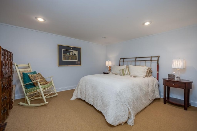 211 N Little Tor Rd, New City, NY 10956 - bedroom with baseboards, carpet floors, crown molding, and recessed lighting