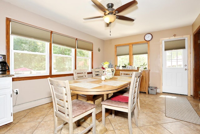 173 Massachusetts Ave, Congers, NY 10920 - dining room with light tile patterned flooring, healthy amount of natural light, and a ceiling fan
