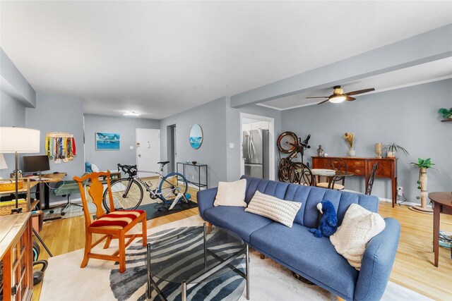120 E Hartsdale Unit 3L, Hartsdale, NY 10530 - living area with light wood-type flooring and ceiling fan