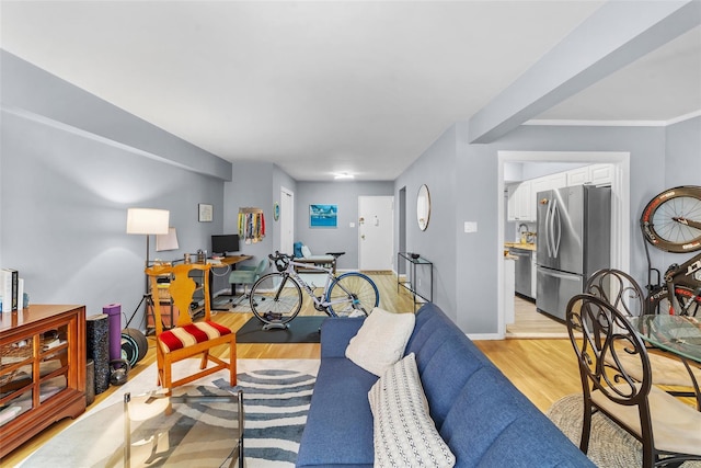 120 E Hartsdale Unit 3L, Hartsdale, NY 10530 - living room with light wood-style flooring and an office area