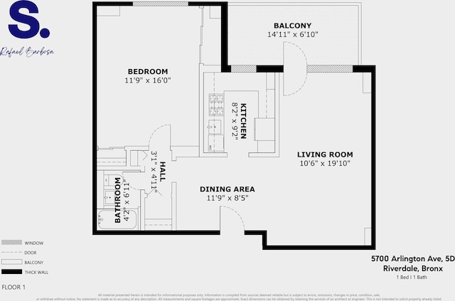 5700 Arlington Ave Unit 5D, Bronx, NY 10471 - room layout