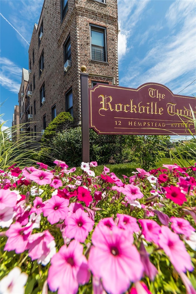 view of community sign
