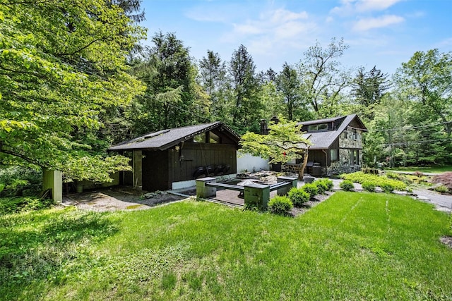 1670 Baptist Church Rd, Yorktown Heights, NY 10598 - rear view of property with a yard and an outdoor structure