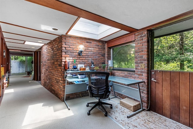 1670 Baptist Church Rd, Yorktown Heights, NY 10598 - office with brick wall and a skylight