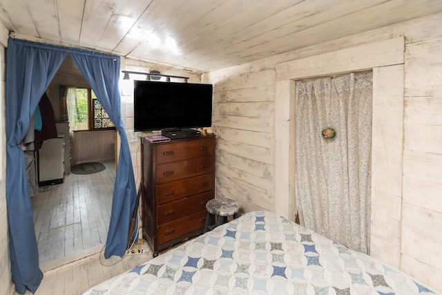 16 Arbor Trl, Monroe, NY 10950 - bedroom featuring wood-type flooring, wooden ceiling, and wood walls