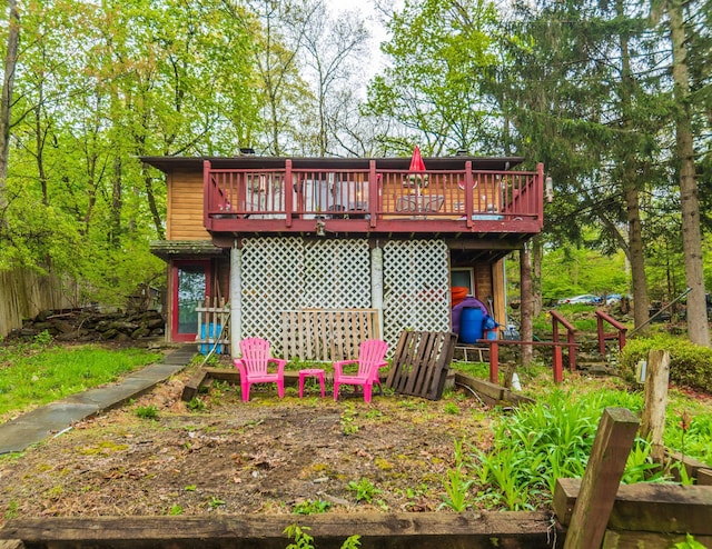 16 Arbor Trl, Monroe, NY 10950 - back of house with a wooden deck
