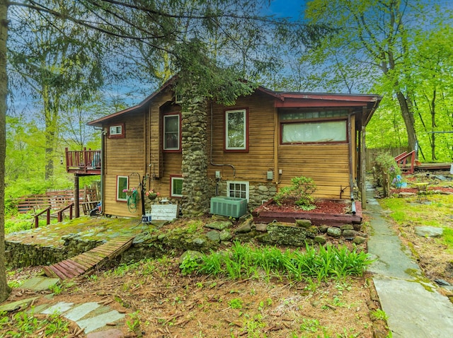 16 Arbor Trl, Monroe, NY 10950 - view of home's exterior with a deck and central AC unit