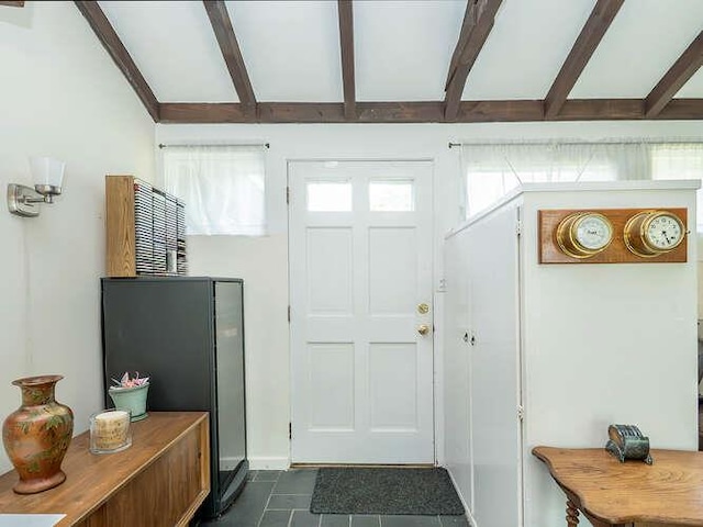 31 Townsend St, Glen Head, NY 11545 - foyer entrance with dark tile patterned floors