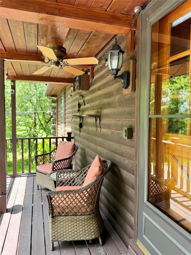 29 Fallen Tree Ln, Athens, NY 12051 - wooden deck featuring a ceiling fan