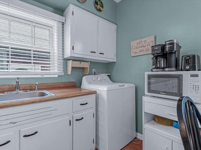 1311 154th St, Beechhurst, NY 11357 - washroom featuring washer / dryer and a sink