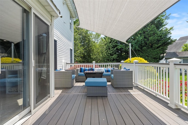 2 Old Brookville Ct, Manorville, NY 11949 - deck featuring outdoor lounge area