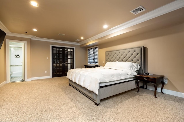 135 Ocean Ave, Massapequa, NY 11758 - bedroom with ornamental molding, carpet floors, baseboards, and recessed lighting