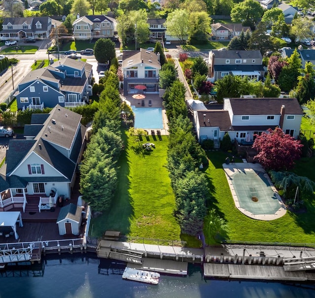 135 Ocean Ave, Massapequa, NY 11758 - aerial perspective of suburban area with a nearby body of water
