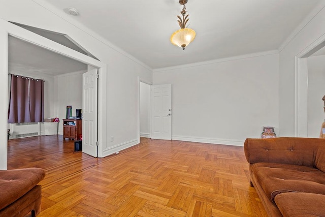 1681 Brooklyn Ave, Brooklyn, NY 11210 - living room with crown molding and baseboards