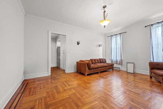 1681 Brooklyn Ave, Brooklyn, NY 11210 - living area featuring plenty of natural light, baseboards, and crown molding