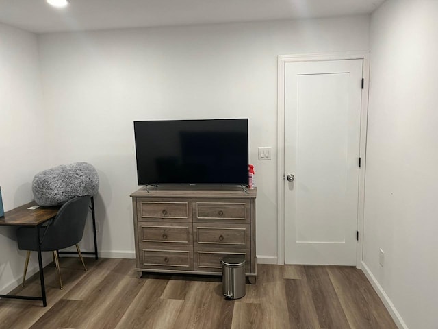 21 James Ll Burrell Ave, Hempstead, NY 11550 - bedroom featuring dark wood-style flooring, baseboards, and recessed lighting