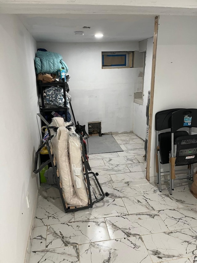 21 James Ll Burrell Ave, Hempstead, NY 11550 - finished below grade area with light marble finish floors