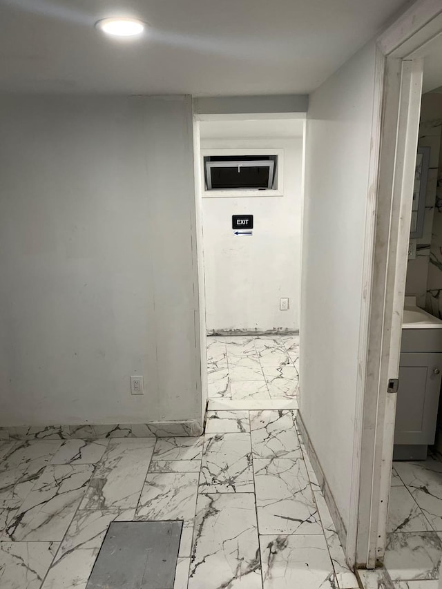 21 James Ll Burrell Ave, Hempstead, NY 11550 - hall with light marble finish flooring and baseboards