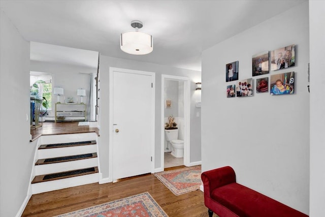 1223 Weaver St, New Rochelle, NY 10804 - foyer featuring wood finished floors and stairway