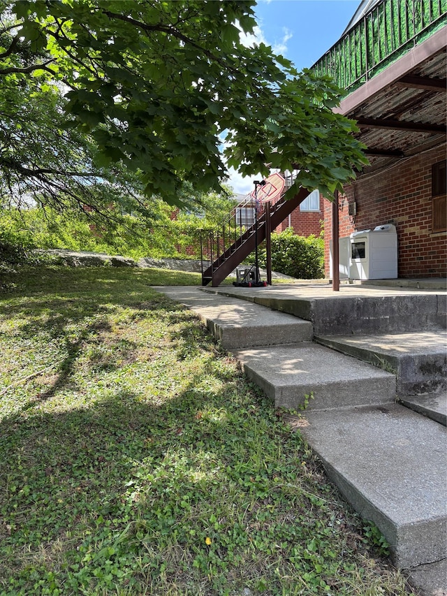 2110 Light St, Bronx, NY 10466 - view of yard featuring stairway and a deck