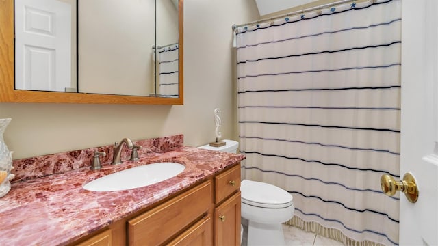 1260 Water Ter, Southold, NY 11971 - bathroom featuring toilet, vanity, and a shower with shower curtain