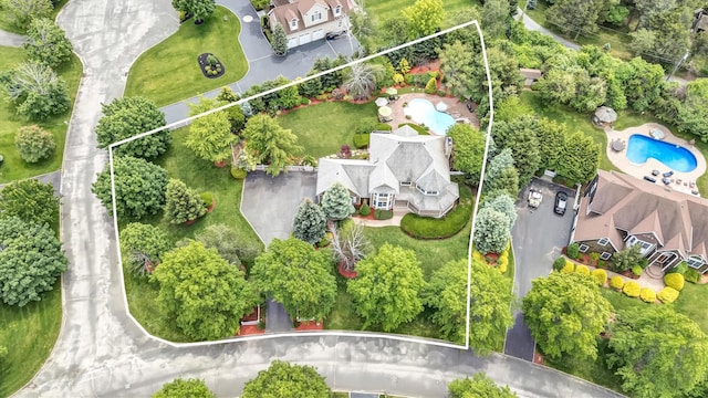 1260 Water Ter, Southold, NY 11971 - view of property location with a pool and property parcel outlined