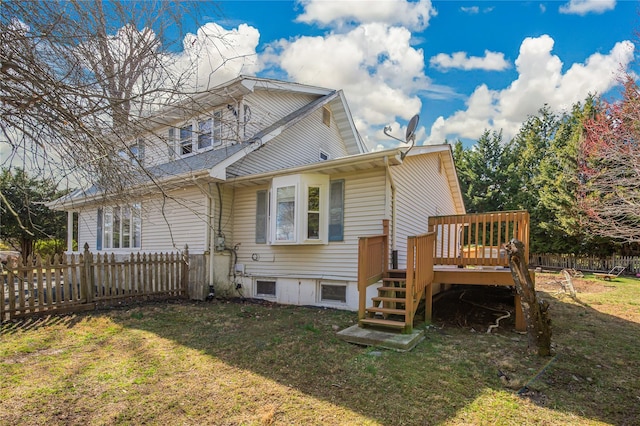 45 Cragmere Rd, Airmont, NY 10901 - rear view of property featuring a deck and stairway